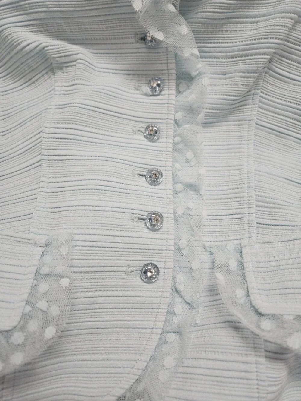 RICKIE FREEMAN TERI JON LIGHT BLUE LACE TRIM SKIRT SUIT SET 6